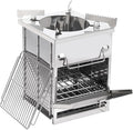 REDCAMP Wood Burning Folding Camp Stove Stainless Steel Grill and Pot Stand by REDCAMP