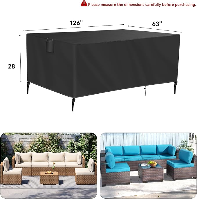 TUOKING Outdoor Furniture Covers Heavy-Duty 420D Waterproof Cover, All-Weather - Image 2