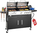 3 Burner Propane Gas and Charcoal Grill Combo by GREENPARTY