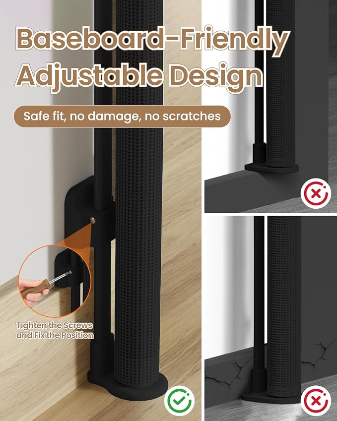 Retractable Baby Gate, Prevents Kids & Dogs from Crawling Under, - Image 5