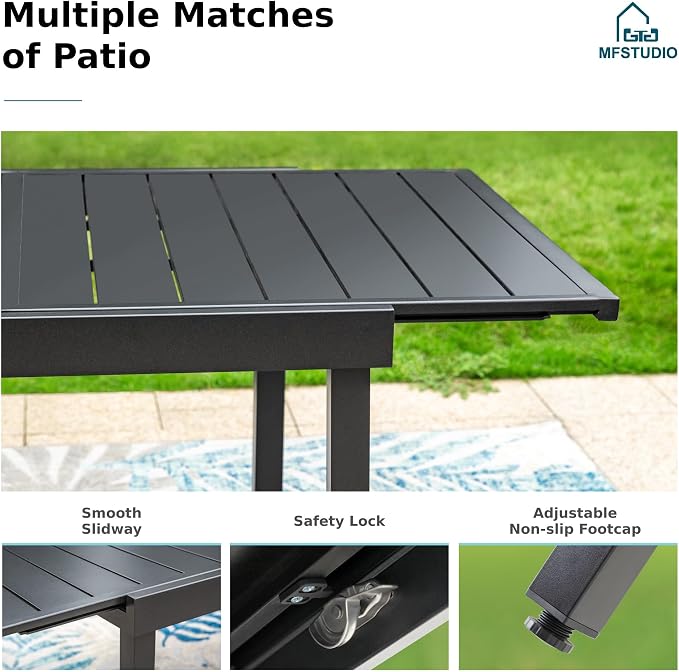 MFSTUDIO Outdoor Dining Set for 8, Patio Dining Set - Image 3