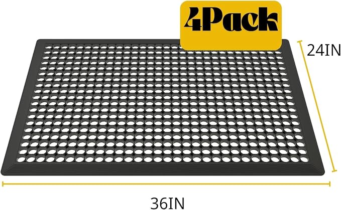 BESEA 4Pack Rubber Floor Mats 24 x 36 Inch – Heavy Duty Outdoor Door Mats - Image 2