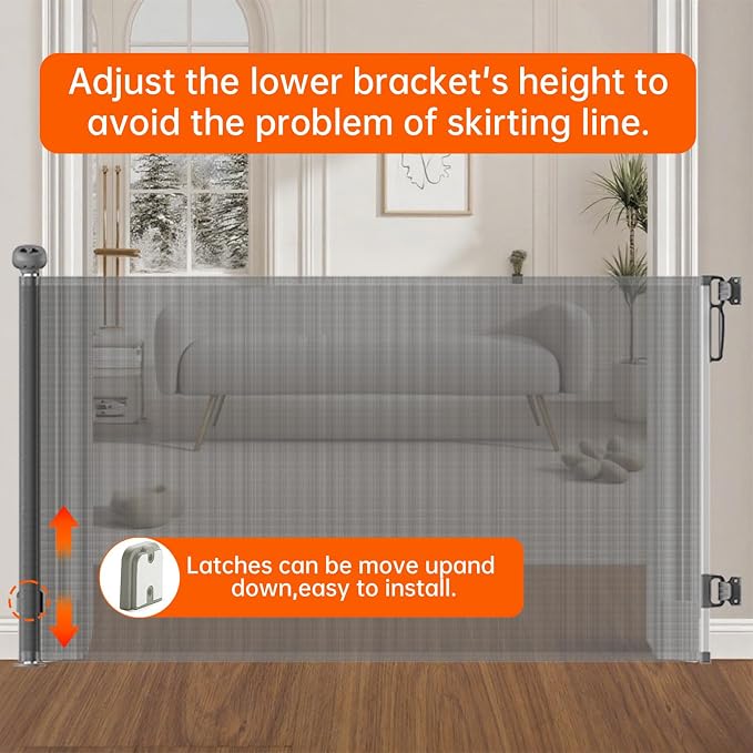 Retractable Safety gate, Child/pet/Dog/cat Temporary Door, Baby Safety - Image 3