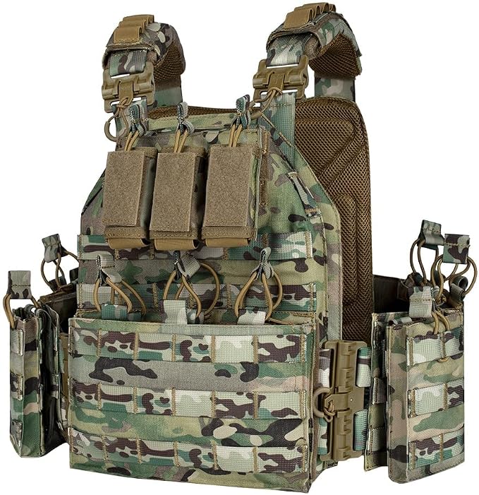 BOMTURN 1000D Tactical Vest for Men Quick Release Modular Vest Adjustable Vest - Image 2