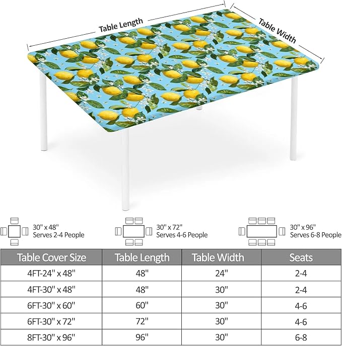 Rectangle Table Cloth Cover Waterproof Elastic Fitted Polyester Fitted - Image 2