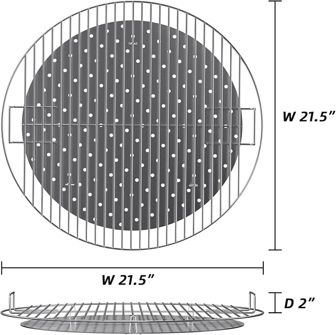 Replacement Round Cooking Grill Grate 21.5 inch, Stainless Steel BBQ Grills - Image 2