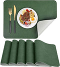 Faux Leather Placemats Set of 6 Table Mats Heat Resistant Reversible Place Mats by APLKER
