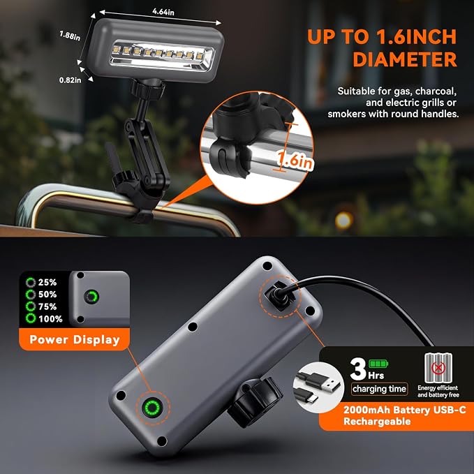 360°Adjustable Grill Lights for Outdoor Grill Designed for Blackstone Weber - Image 5