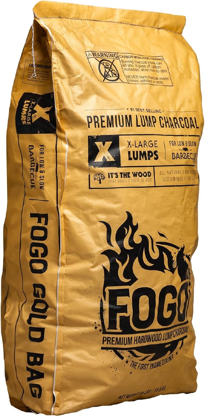 FOGO Super Premium Hardwood Lump Charcoal 35 Pound Bag, Fogostarters Natural - Image 3