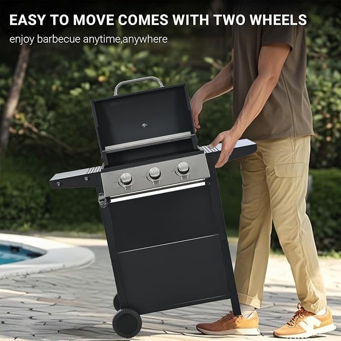 Endark Propane Gas Grill 3-Burner, 000 BTU Stainless BBQ Grill - Image 9