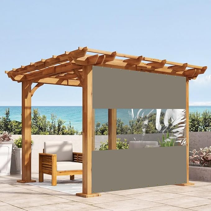 Covers & all Outdoor Clear Panel Curtain, 12 oz Vinyl Outdor Curtains by CoversAll