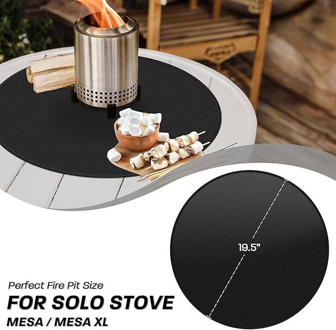 Grill Pad Floor Mat, 19.5 Inch Round Fiberglass, Black