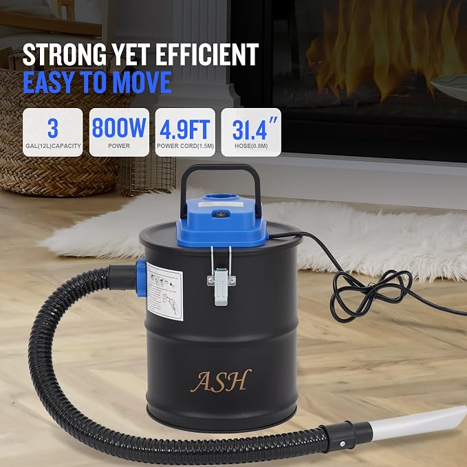 Ash Vacuum Cleaner -3.2 Gallon Fireplace Ash Vac - Image 2
