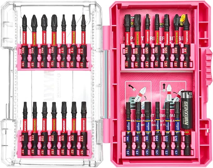 28Pieces Impact Screwdriver Bits Set, Magnetic S2 Steel by GEINXURN