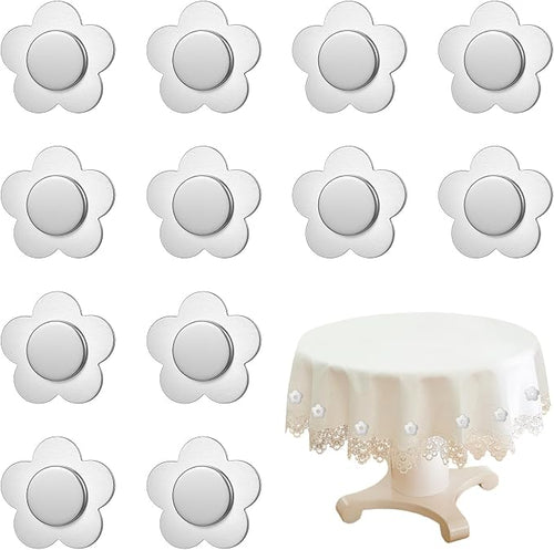 12 PCS Flower Shaped Outdoor Tablecloth Weights, Stainless Steel Table Weights by AojSup