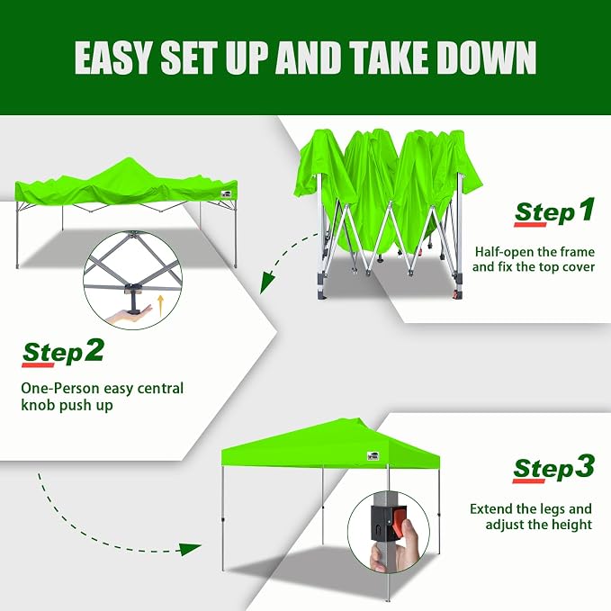 Eurmax USA NOMATTER ONE-Person Open&Close 10x10ft Pop Up Canopy Tent，Portable - Image 2