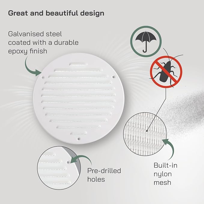 Vent Systems 6 Inch Pack of 5 White Vent Cover - Image 3