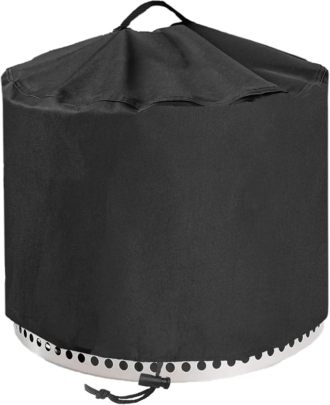 Round Fire Pit Cover for Solo Stove Yukon 27 Inch, Waterproof Heavy Duty 600D by YOWDUTY-Protectyourpatiofurniture