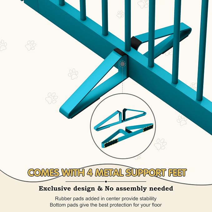 Freestanding Pet Gates with Walk Through Door, Dog Indoor Fence, Dog Gate - Image 3