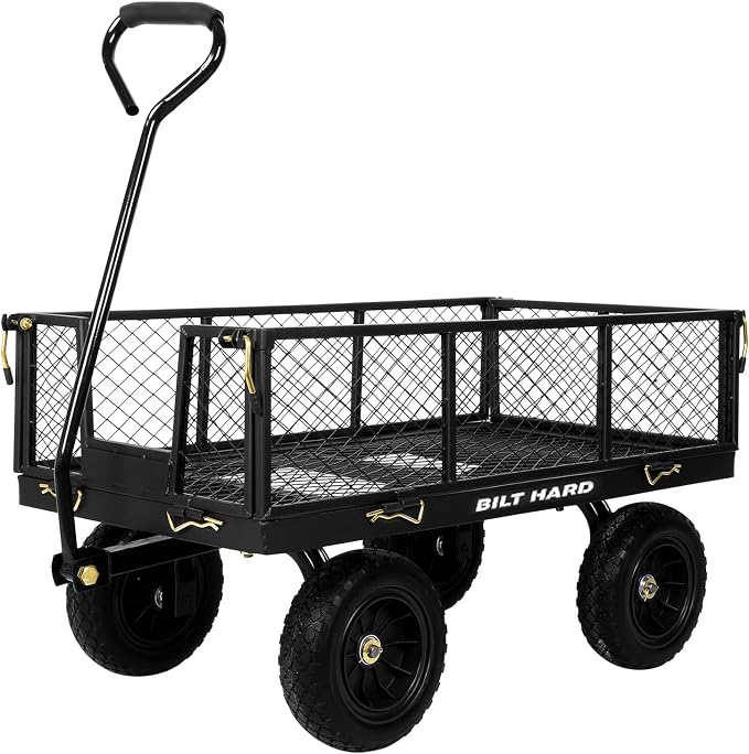 BILT HARD 10" Flat Free Tires Heavy Duty Garden Cart by BILTHARD