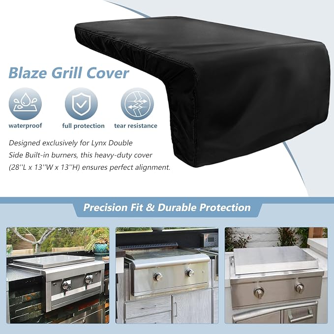 Cover for Lynx Double Side Burner Built-in, Heavy Duty 600D Waterproof Outdoor - Image 8