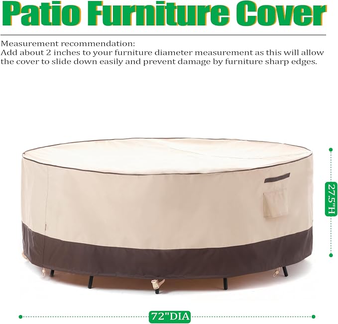F&J Outdoors Patio Furniture Covers Waterproof UV Resistant Rip-stop Fabric - Image 2