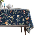 Linen Table Cloth Rectangle, Wrinkle Resistant French Blue Tablecloth Print by bilingaier