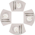 SHACOS Wedge Placemats for Small Round Table Set of 4 Woven Vinyl PVC Placemats by SHACOS