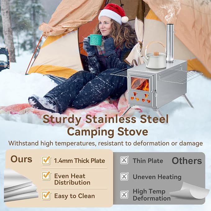 Sauna Hot Tent Stove, Rocket Camping Wood Burning Stove - Image 2