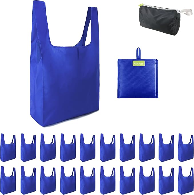 BeeGreen Blue Reusable Grocery Bags Wholesale Blue Reusable Kitchen Bags Bulk by BeeGreen