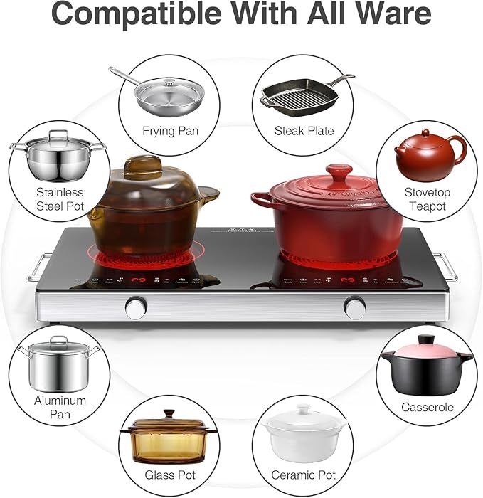 VBGK Electric Cooktop, 110V 2400W Electric Stove Top - Image 5