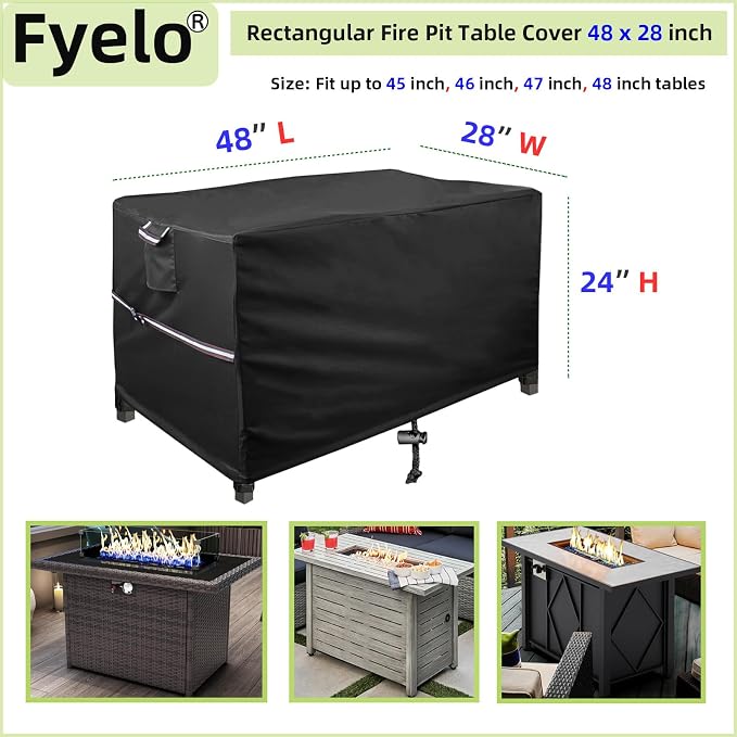 48 x 28 Inch Rectangular Fire Pit Cover - Image 2