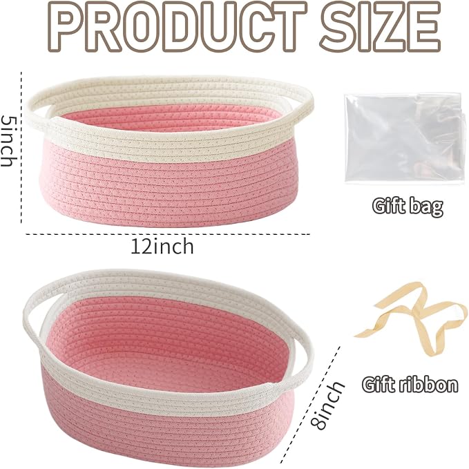 Woven Basket, Small Rope Storage Bin - Image 2