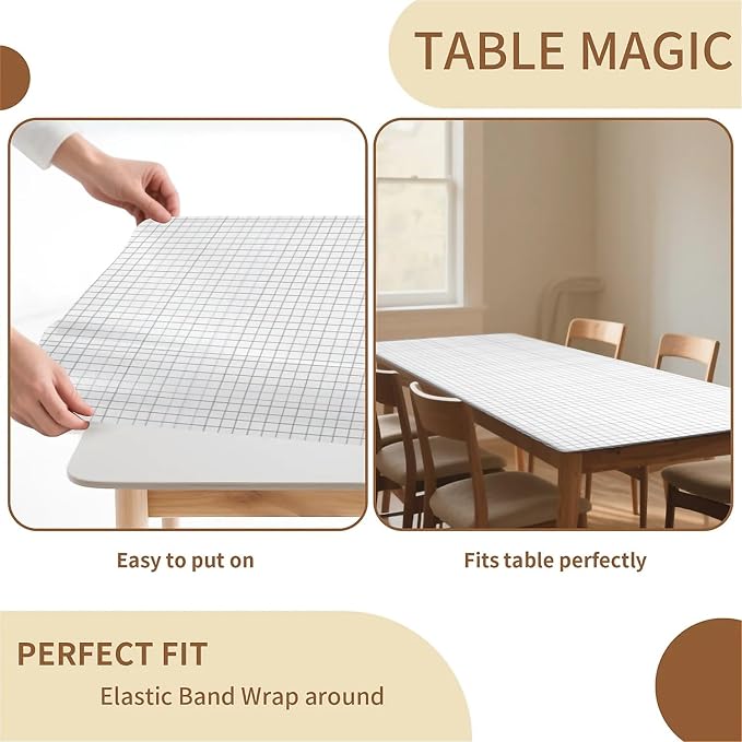Rectangle Table Cloth Cover Waterproof Elastic Fitted Polyester Fitted - Image 4
