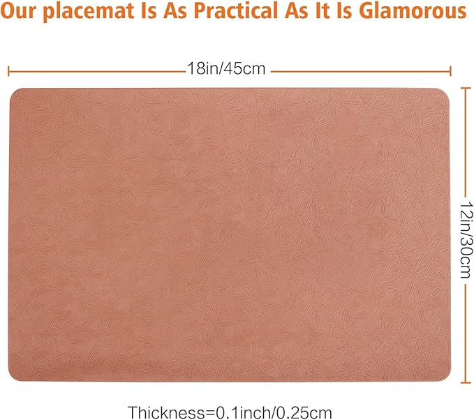Vinyl Placemats Set of 12 Heat Resistant Easy Clean Non-Slip Place Mats - Image 6