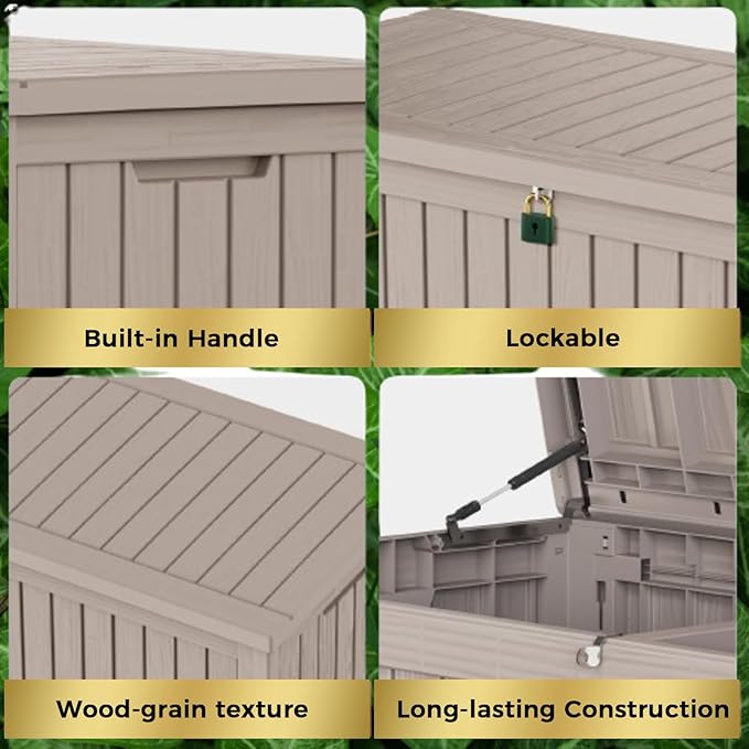TARKARI 180 Gallon Lockable Resin Deck Box, Waterproof & UV-Resistant Outdoor - Image 7