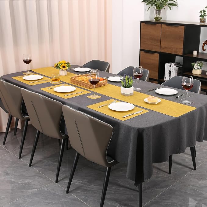 Table Runners 94 Inches Long, Dual-Sided Faux Leather Farmhouse Table Runner - Image 6