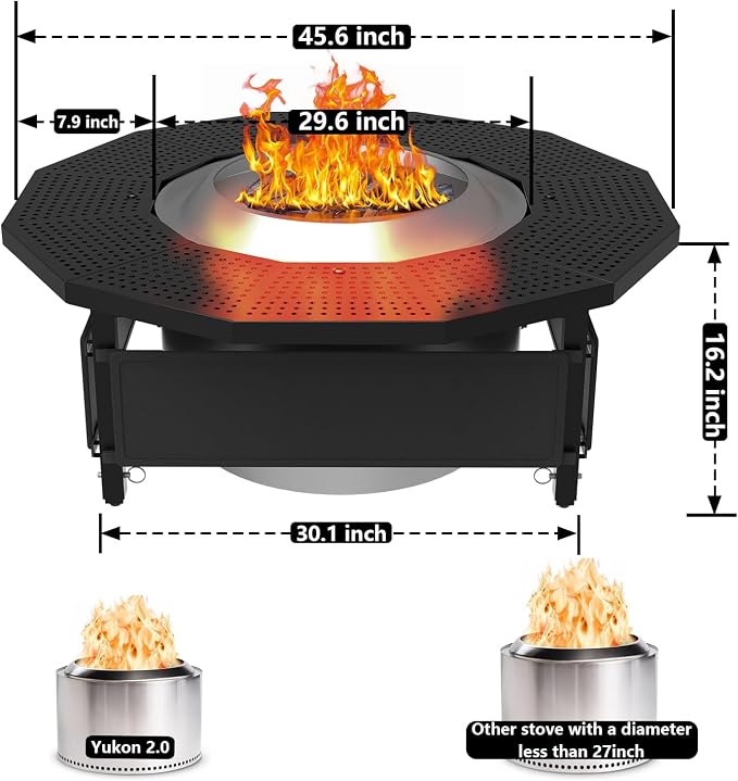 Fire Pit Surround Tabletop Use for Solo Stove Bonfire Ranger Yukon 2.0 - Image 2