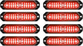 ASPL 8pcs Sync Feature Ultra Slim 12-LED Surface Mount Flashing Strobe Lights by ASPL