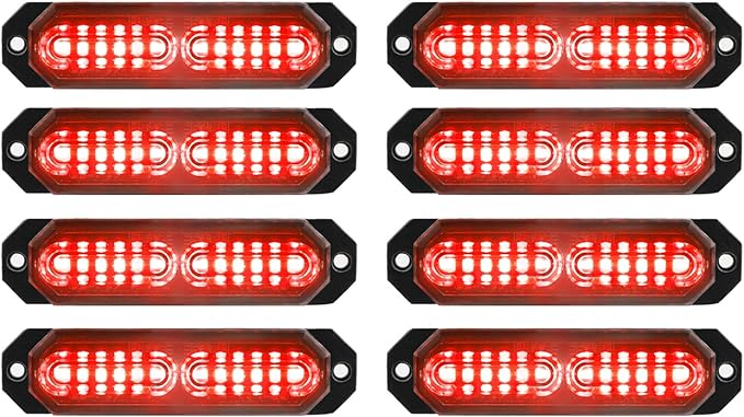 ASPL 8pcs Sync Feature Ultra Slim 12-LED Surface Mount Flashing Strobe Lights by ASPL
