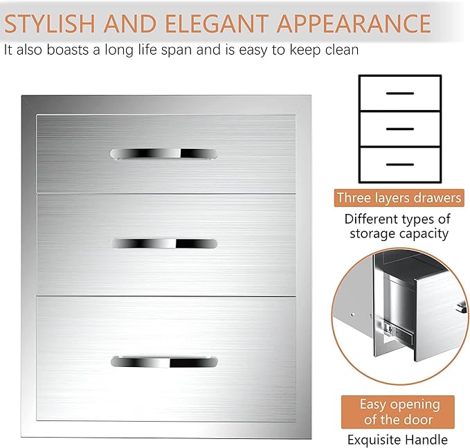 Outdoor Kitchen Drawers, Box Frame Style Flush Mount BBQ Drawer w/Stainless - Image 6
