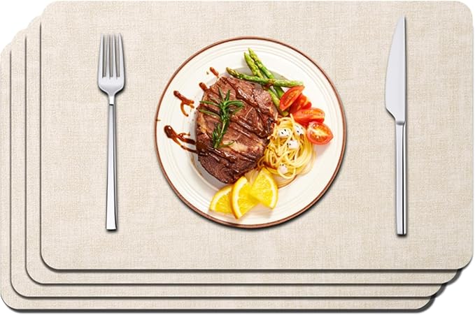 Maxpearl Faux Leather Placemats Set of 4 by Maxpearl