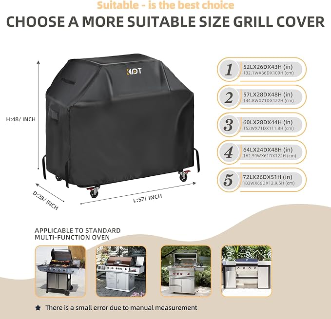 KPT 57 Inch Grill Cover for Outdoor Grill - Image 3