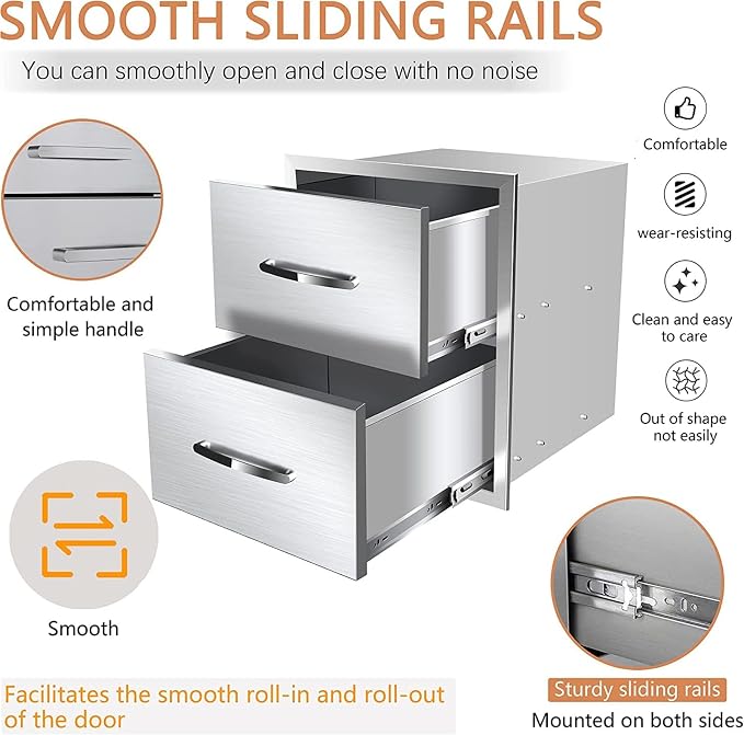 Outdoor Kitchen Drawers, Box Frame Style Flush Mount BBQ Drawer w/Stainless - Image 4