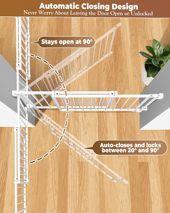 34-53" No Bottom Bar Baby Gates Dog Gate - Image 6