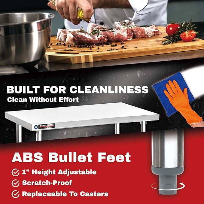 DuraSteel 30x72 Stainless Steel Work Table - Image 4