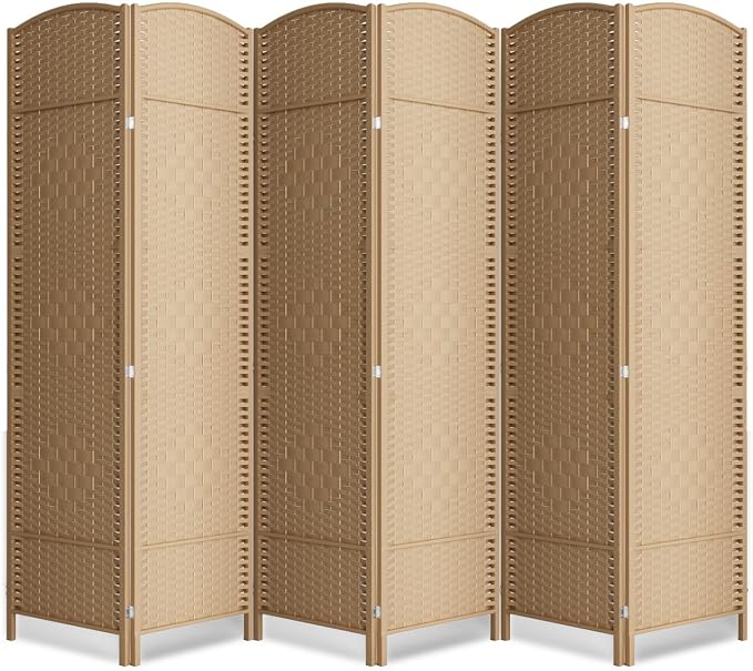 6 Panel Room Divider, 6Ft Folding Privacy Screen, Tall by cocosica