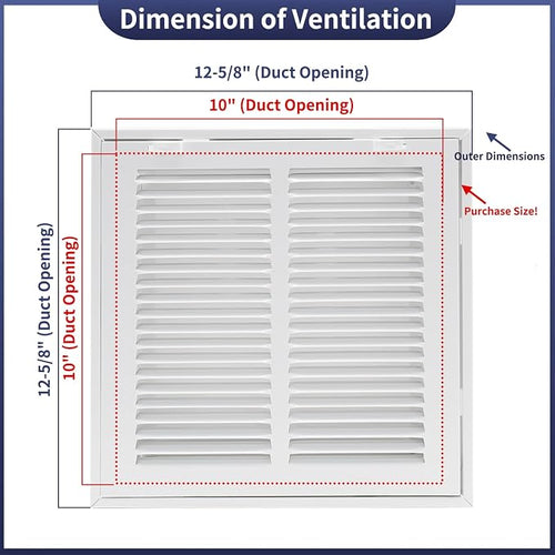 10"W x 10"H Steel Return Air Filter Grille - Image 2
