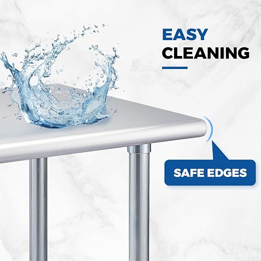 Profeeshaw Stainless Steel Prep Table 30x24 Inch NSF Commercial Work Table - Image 5