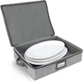 HOMELUX THEORY Platter Storage, Light Gray Hard Shell China Storage Containers by HomeluxTheory